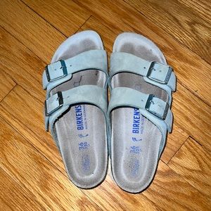 Baby blue Birkenstocks